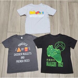Kids Graphic T-Shirt Bundle Xbox The Simpsons Bart Chicken Nuggets Size M (8/10)